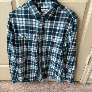 Old Navy Blue and White Casual Button Down Shirt
